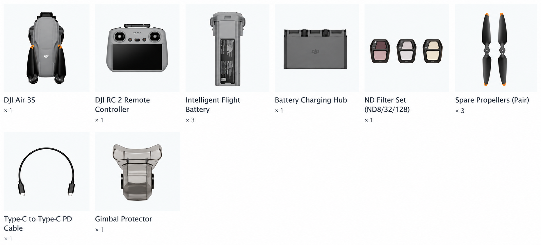 DJI Air 3S Fly More Combo (DJI RC 2) - in the box 1