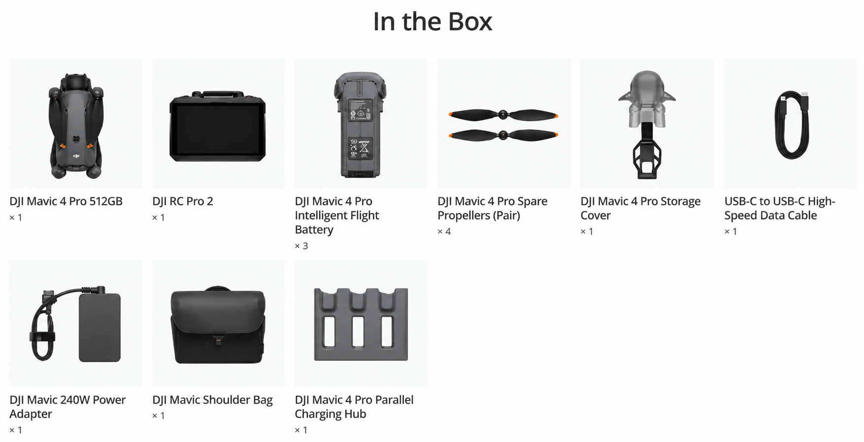    DJI Mavic 4 Pro Drone with 512GB Creator Combo (DJI RC Pro 2) - in the box 1