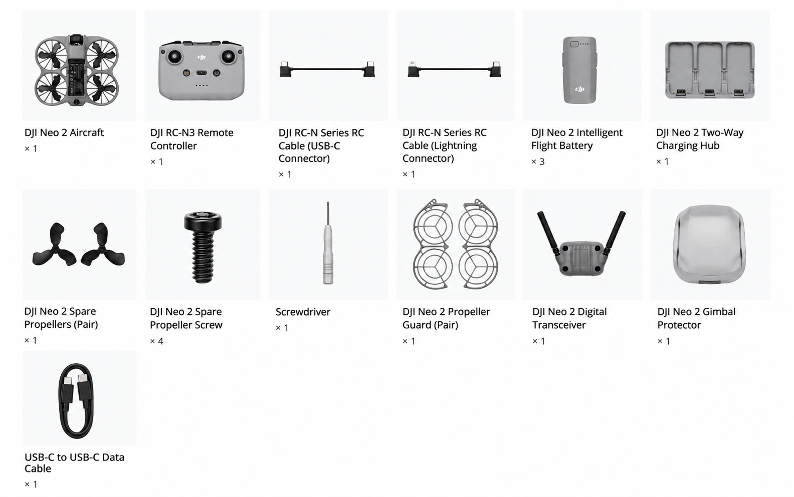 Dji Neo 2 Fly More Combo - in the box 1