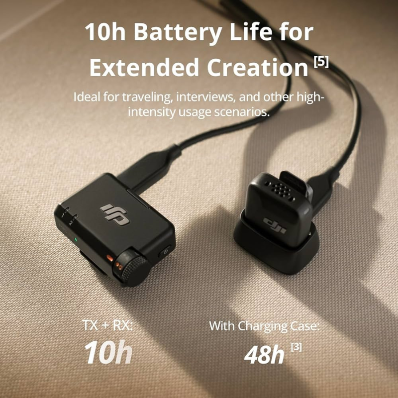 DJI Mic Mini Wireless (1 TX + 1 RX, Noise Cancelling, Ultralight)