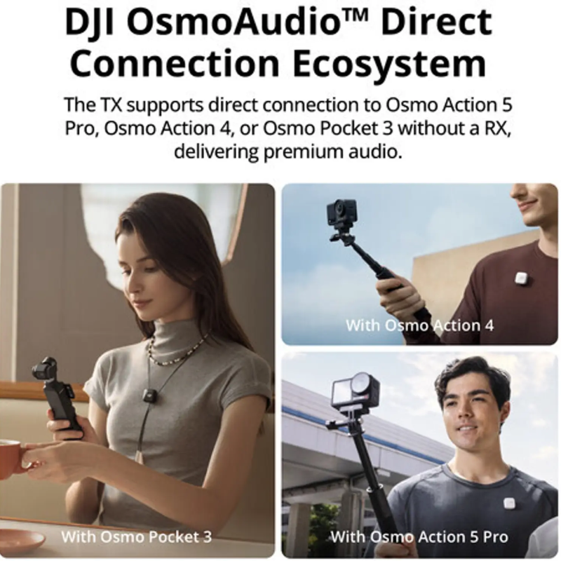 DJI Mic Mini Wireless (1 TX + 1 RX, Noise Cancelling, Ultralight)