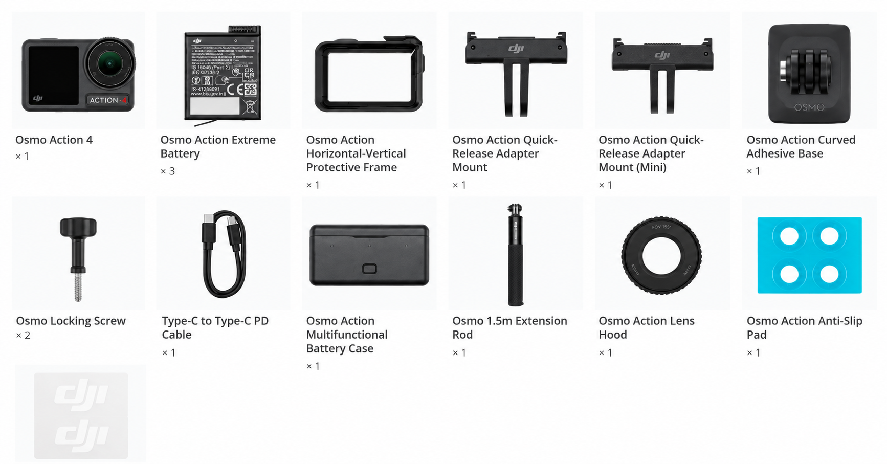 DJI Osmo Action 4 Adventure Combo - in the box 1