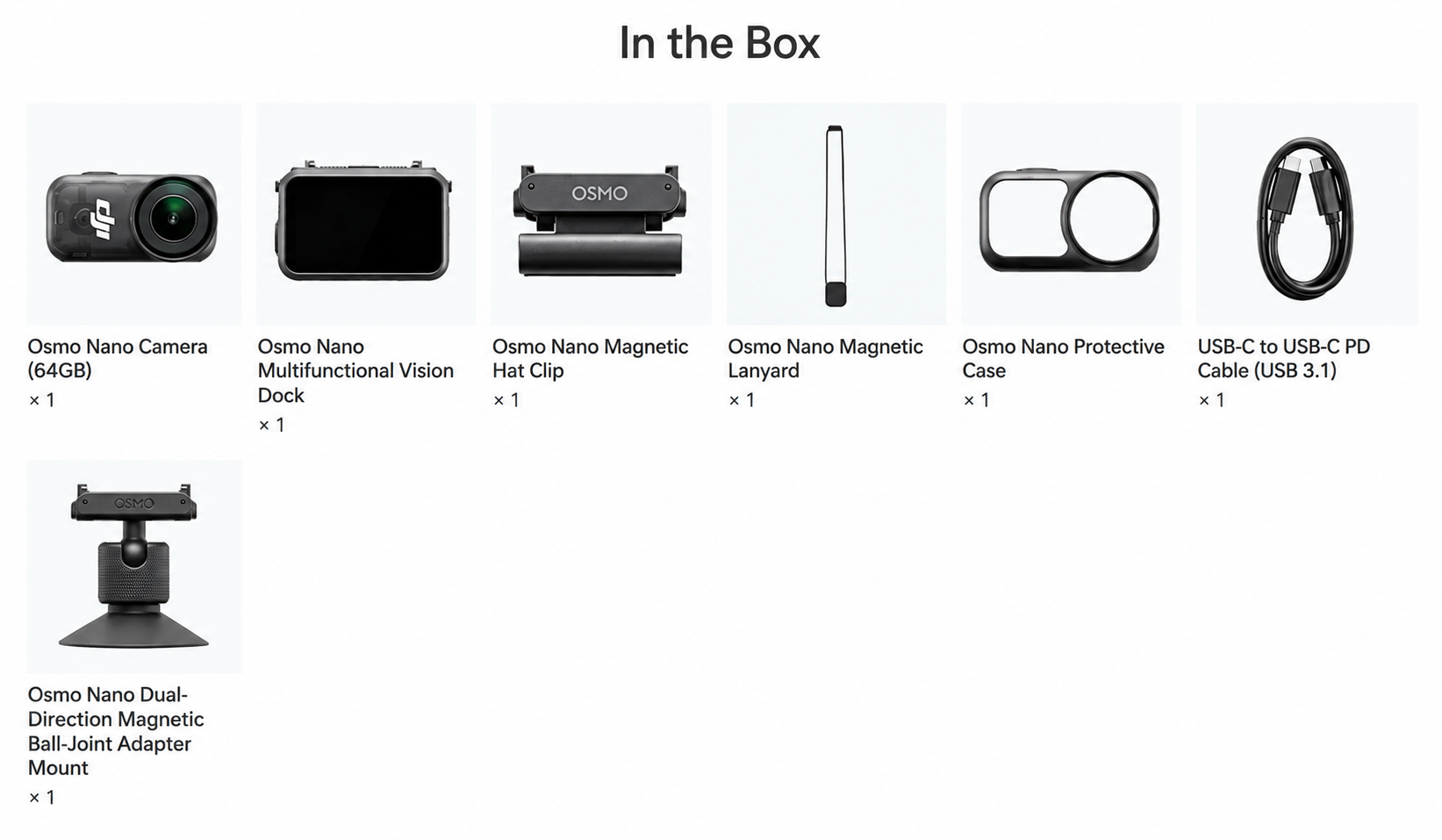 DJI Osmo Nano Standard Combo - in the box 1