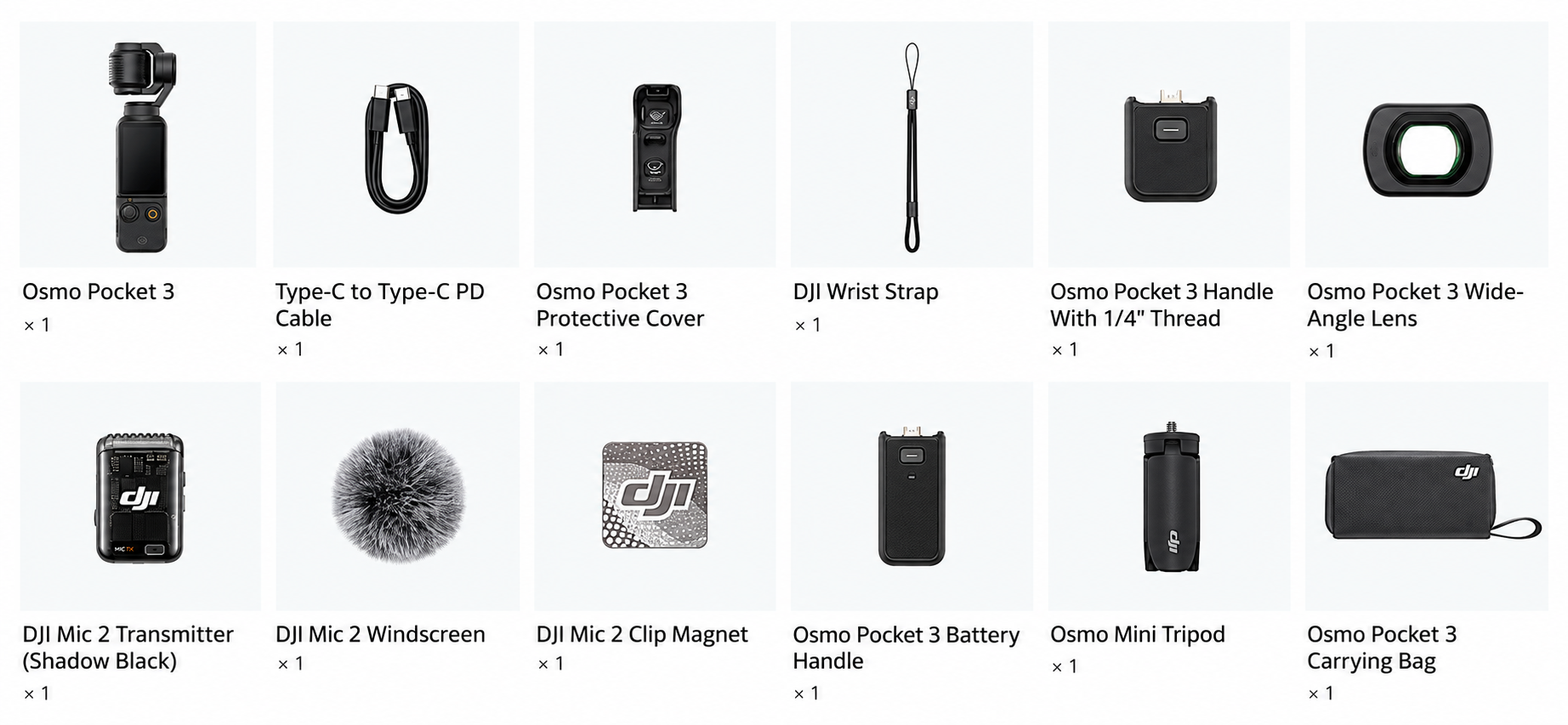 DJI Osmo Pocket 3 Creator Combo - in the box 1