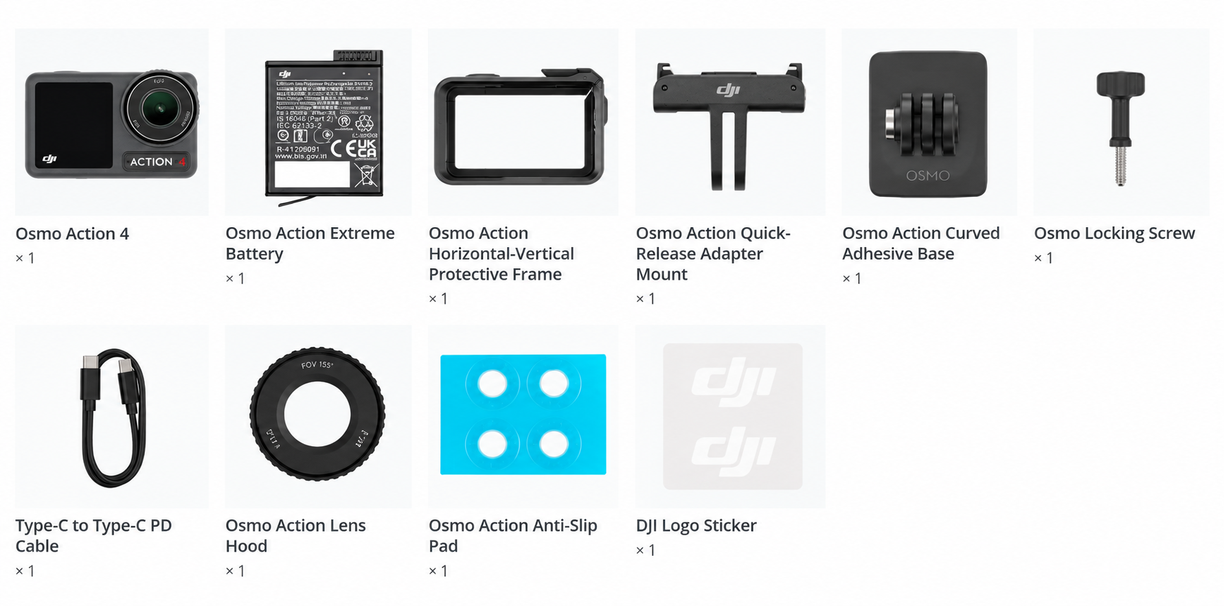 DJI Osmo Action 4 Standard Combo - in the box 1