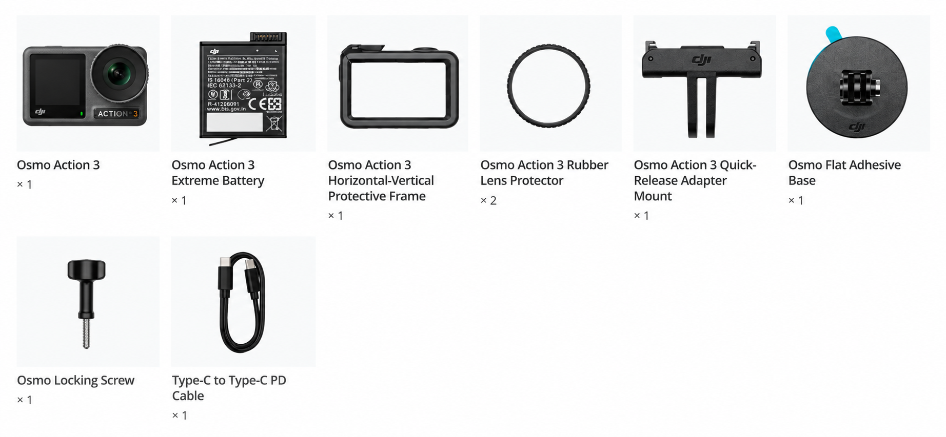 DJI Osmo Action 3 Standard Combo - in the box 1