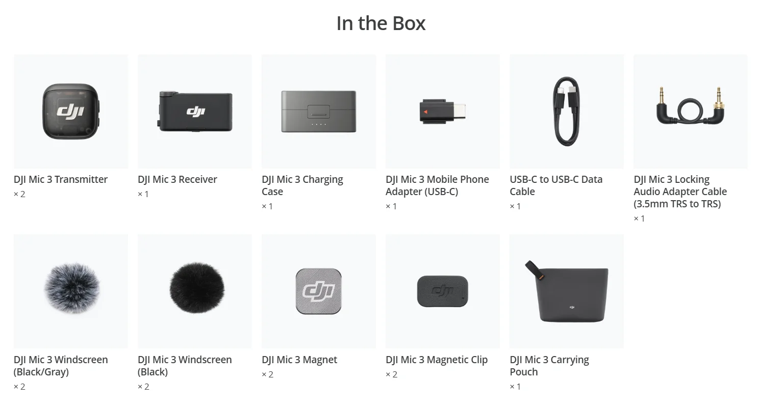 DJI Mic 3 (2 TX + 1 RX + Charging Case) - in the box 1