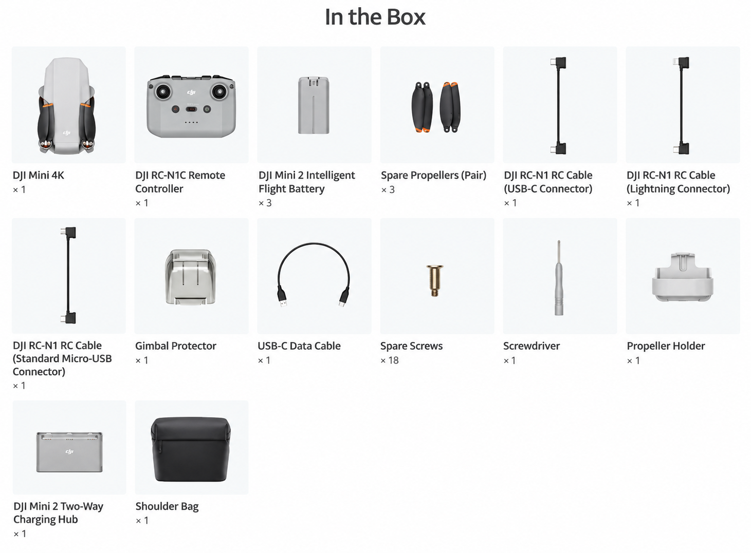 DJI Mini 4K Fly More Combo - in the box 1